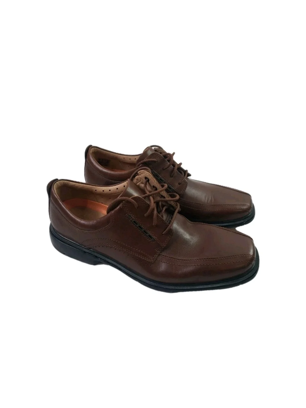 Clarks Unstructured Brown Leather Lace-Up Oxford Shoes Mens 11.5